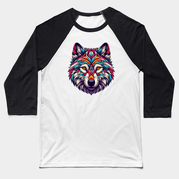 Wolf Baseball T-Shirt by Curou Prints